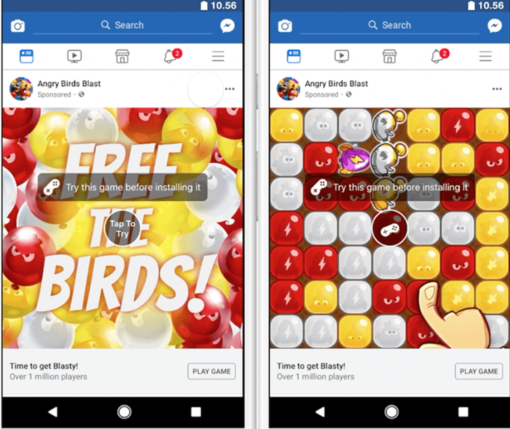 Facebook试玩广告 维；ザ